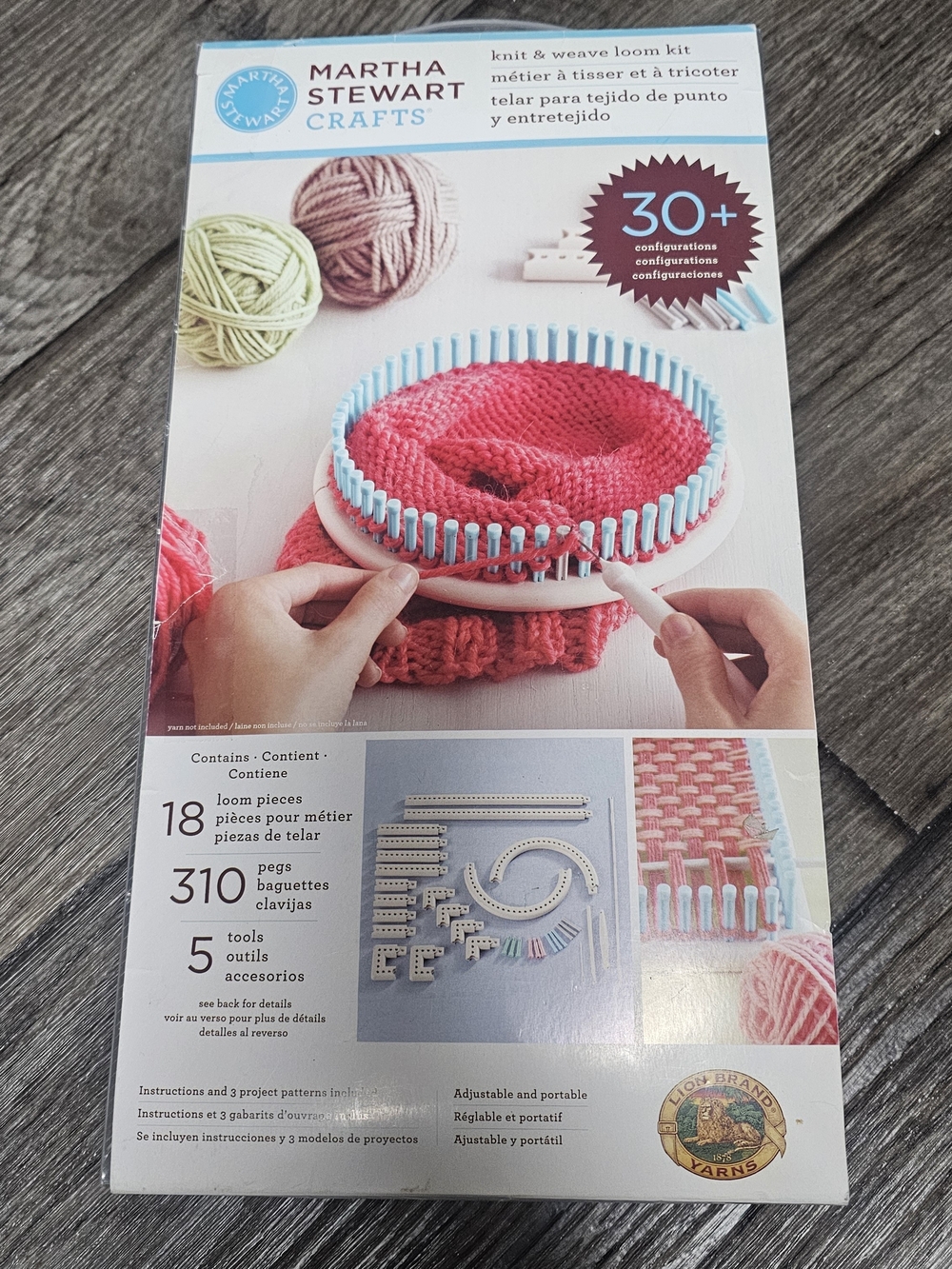 Martha Stewart Crafts Knit & Weave Loom Kit - Pink/Light Blue/White DIY Crochet